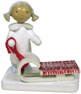 Flade Mädchen mit Schlitten  (Flade 5409) Mädchen mit Schlitten